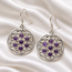 Oorbellen Bloem des Levens Amethist 925 Zilver