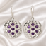 Oorbellen Bloem des Levens Amethist 925 Zilver