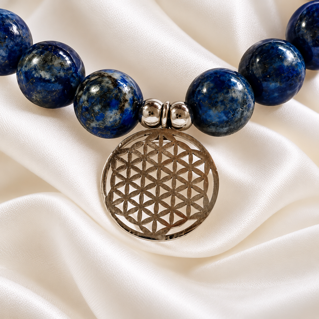 Armband Lapis Lazuli Bloem des Levens Bedel