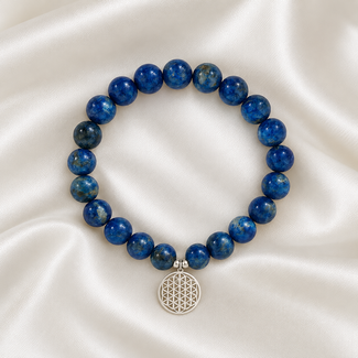 Armband Lapis Lazuli Bloem des Levens Bedel