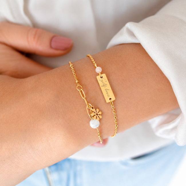 Armband Howliet Bloem Bedel Goudkleurig