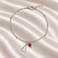 Armband Granaat Kerstboompje Bedel Zilverkleurig