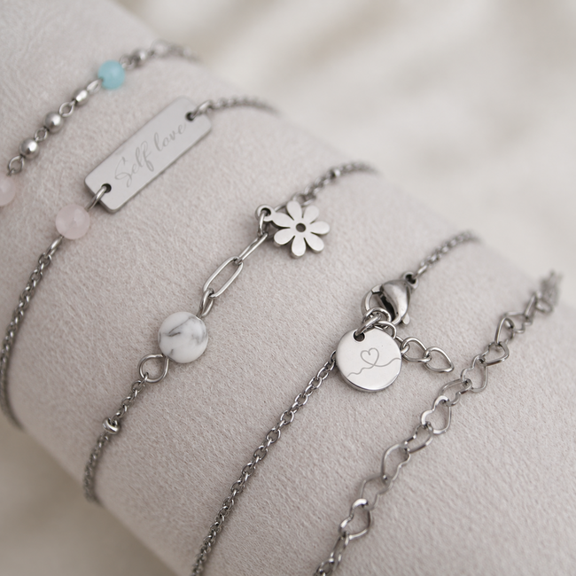 Armband Howliet Bloem Bedel Zilverkleurig