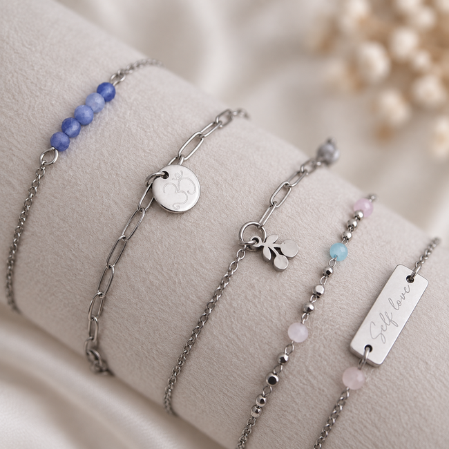 Armband Howliet Kers Bedel Zilverkleurig