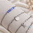 Armband Blauwe Aventurijn Palmblad Bedel Zilverkleurig