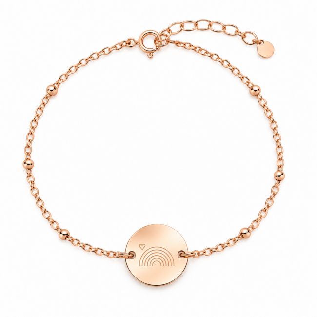 Armband Regenboogbaby Bedel Goudkleurig