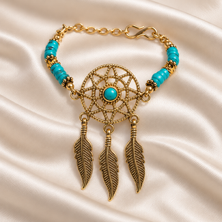 PuurSpirits Armband Dromenvanger Turquoise Kralen