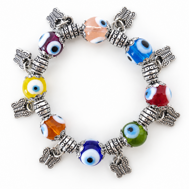 Armband Boze Oog Vlinder Bedel Elastisch