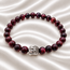 Armband Granaat Boeddhahoofd 8 mm Kralen