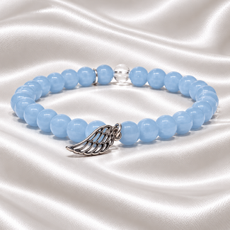 PuurSpirits Armband Angeliet Engelenvleugel 6 mm Kralen
