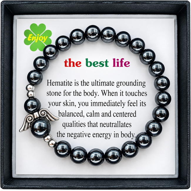 Armband Hematiet Engelvleugels in Cadeaudoos