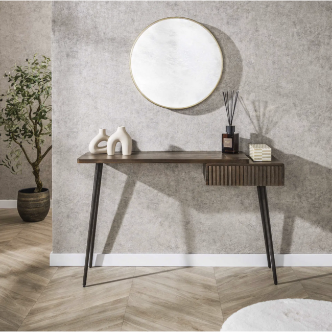Haltafel Acaciahout Bruin 1 Lade - Carve