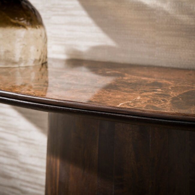 Haltafel Keramiek Bruin Mangohout - Empera