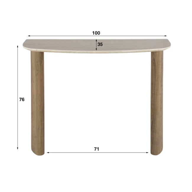 Haltafel Keramiek Travertin - Romano Curvo
