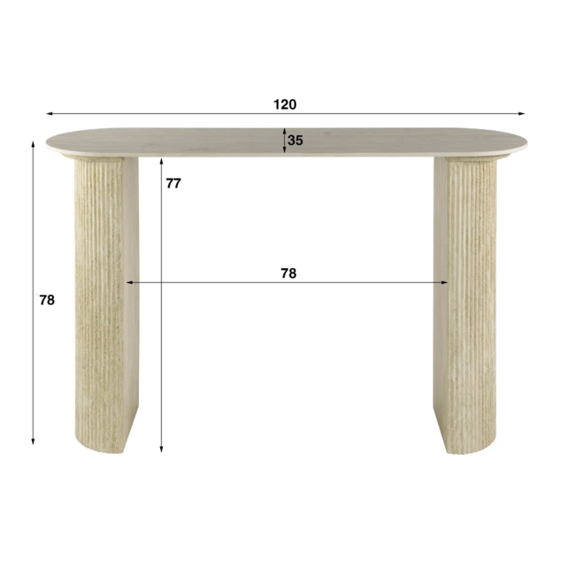 Haltafel Keramiek Travertin 120 cm - Romano Arch