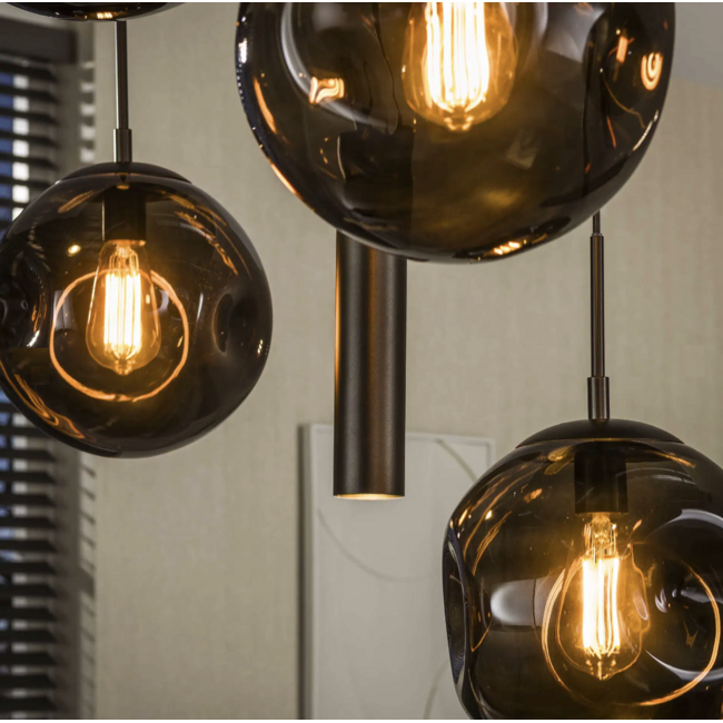 Hanglamp Rookglas Sienna Bruin 9-lichts - Stellar