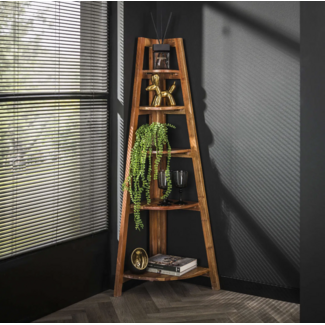 PS-Collection Ladderrek Acaciahout Naturel 5 Schappen - Angle
