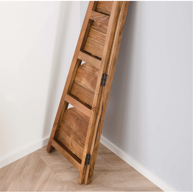 Ladderrek Acaciahout Naturel 5 Schappen - Angle