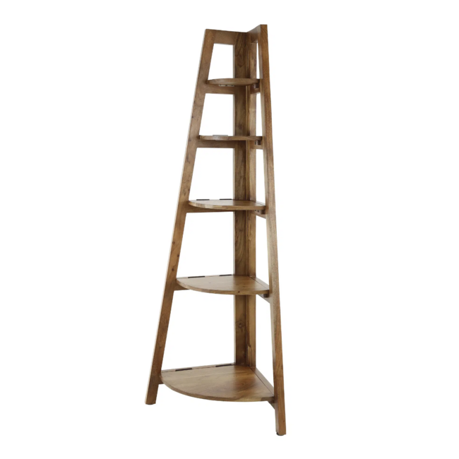 Ladderrek Acaciahout Naturel 5 Schappen - Angle