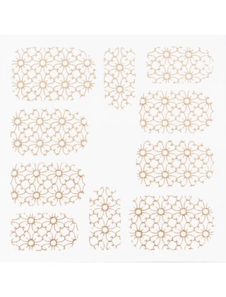 Metallic Filigree Stickers SFLS-007 Gold