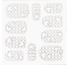 Metallic Filigree Stickers SFLS-010 Silver