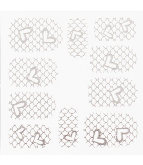 Metallic Filigree Stickers SFLS-012 Silver