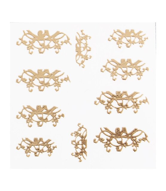Metallic Filigree Sticker LNS-11015 Gold Metallic Filigree Sticker LNS-11015 Gold