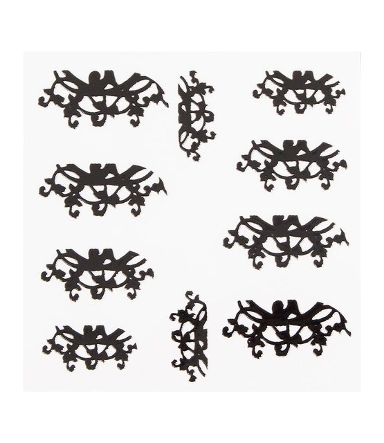 Metallic Filigree Sticker LNS-11015 Black