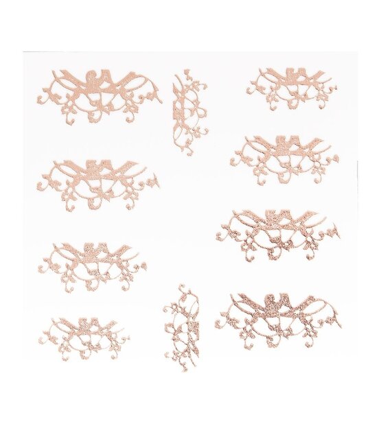 Metallic Filigree Sticker LNS-11015 Rose Gold