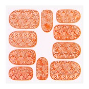 Metallic Filigree Sticker KOR-001 Neon Orange