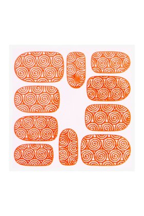 Metallic Filigree Sticker KOR-001 Neon Orange
