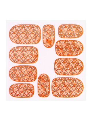 Metallic Filigree Sticker KOR-001 Neon Orange