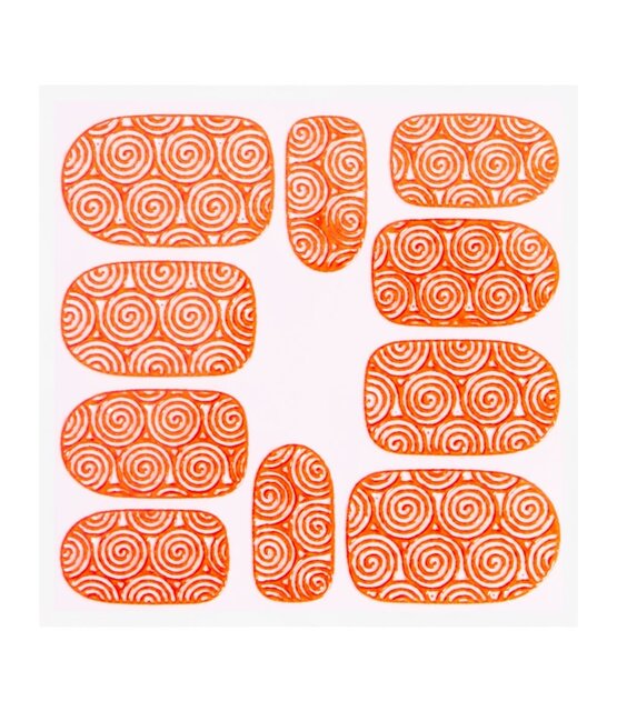 Metallic Filigree Sticker KOR-001 Neon Orange