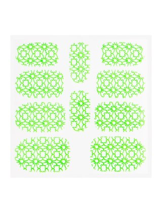 Metallic Filigree Sticker KOR-002 Neon Green