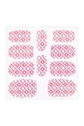 Metallic Filigree Sticker KOR-002 Neon Pink