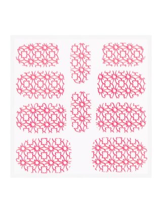 Metallic Filigree Sticker KOR-002 Neon Pink