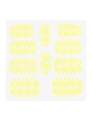 Metallic Filigree Sticker KOR-002 Neon Yellow