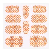 Metallic Filigree Sticker KOR-002 Neon Orange