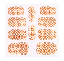 Metallic Filigree Sticker KOR-002 Neon Orange