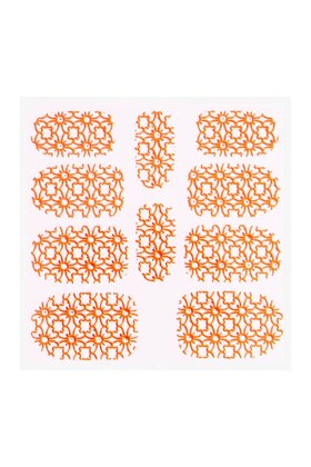 Metallic Filigree Sticker KOR-002 Neon Orange