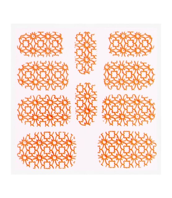 Metallic Filigree Sticker KOR-002 Neon Orange