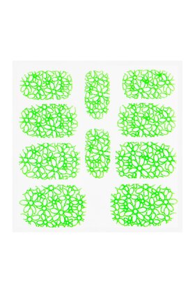 Metallic Filigree Sticker KOR-003 Neon Green