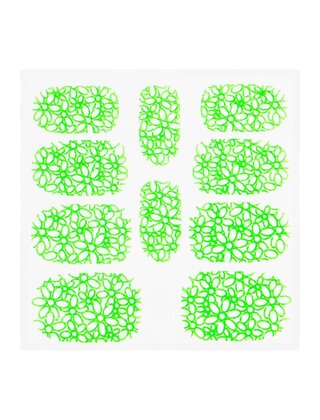 Metallic Filigree Sticker KOR-003 Neon Green