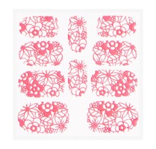 Metallic Filigree Sticker KOR-003 Neon Pink