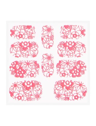 Metallic Filigree Sticker KOR-003 Neon Pink