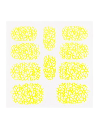 Metallic Filigree Sticker KOR-003 Neon Yellow