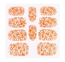 Metallic Filigree Sticker KOR-003 Neon Orange