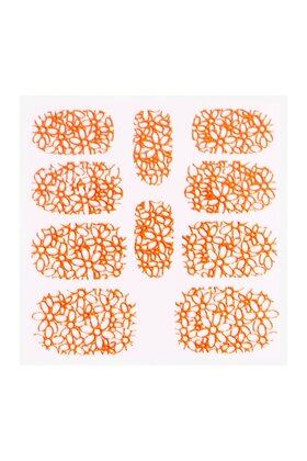 Metallic Filigree Sticker KOR-003 Neon Orange