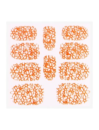 Metallic Filigree Sticker KOR-003 Neon Orange