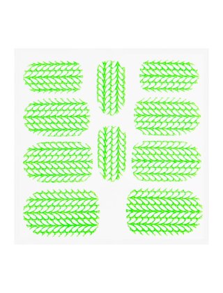 Metallic Filigree Sticker KOR-004 Neon Green